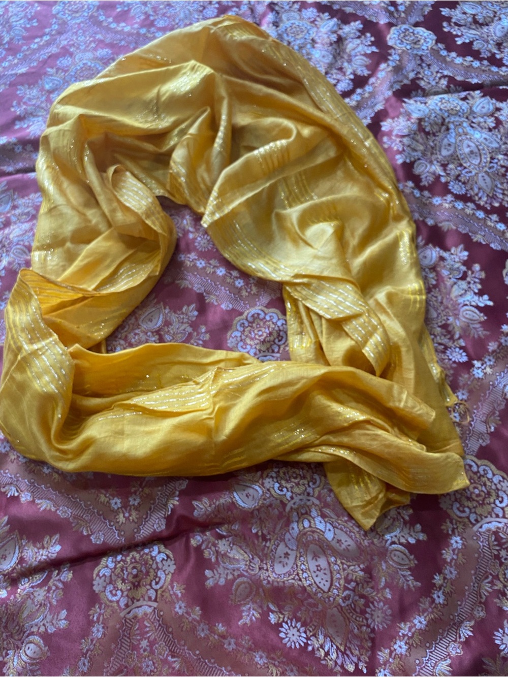 Lightweight Mustard Yellow Scarf Wrap - Women's Accessory - Picture 4 of 6